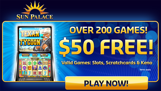 Sun Palace : over 200 games with welcome bonus up to $10,000 free