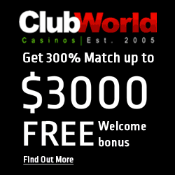 Club World Casinos / 300%% match up to $3000 Free Welcome Bonus