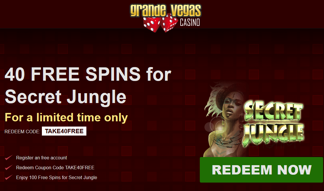 Get 40 Free Spins at Grande Vegas Casino!