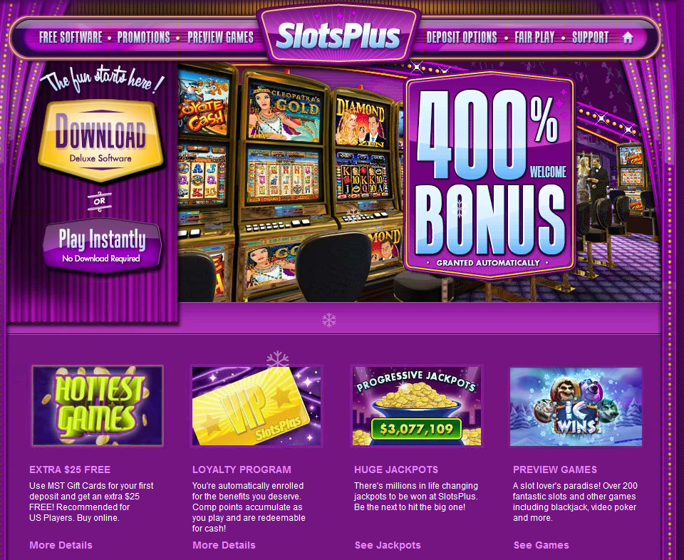 Slots Plus Casino | 400% Welcome Bonus