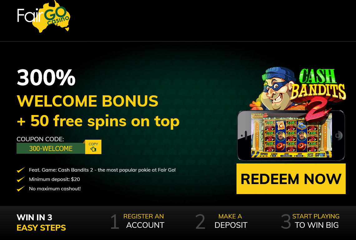 300% WELCOME
                                  BONUS + 50 free spins on top
