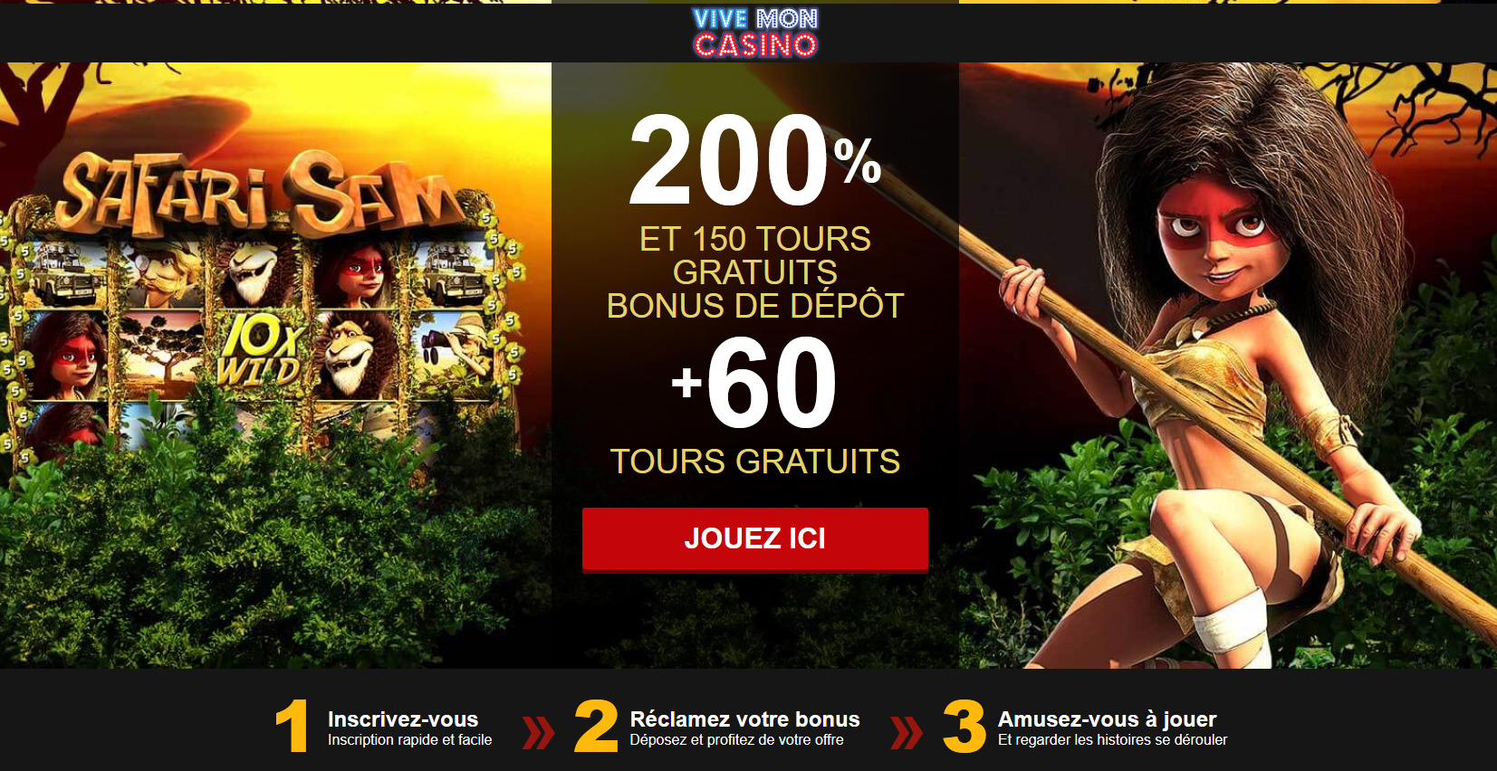 200 % ET
                                150 TOURS GRATUITS BONUS DE DÉPÔT + 60
                                TOURS GRATUITS